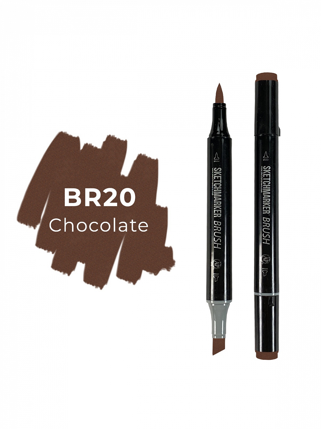 Маркер двухсторонний на спиртовой основе Sketchmarker Brush Цвет Шоколад лента атласная 6 мм × 23 ± 1 м цвет горький шоколад м496