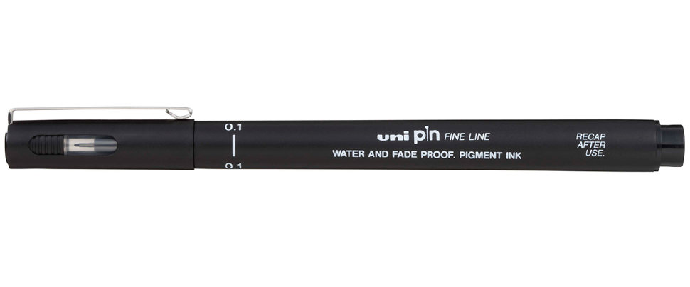Линер UNI PIN01-200 (S) 0,1 мм, черный