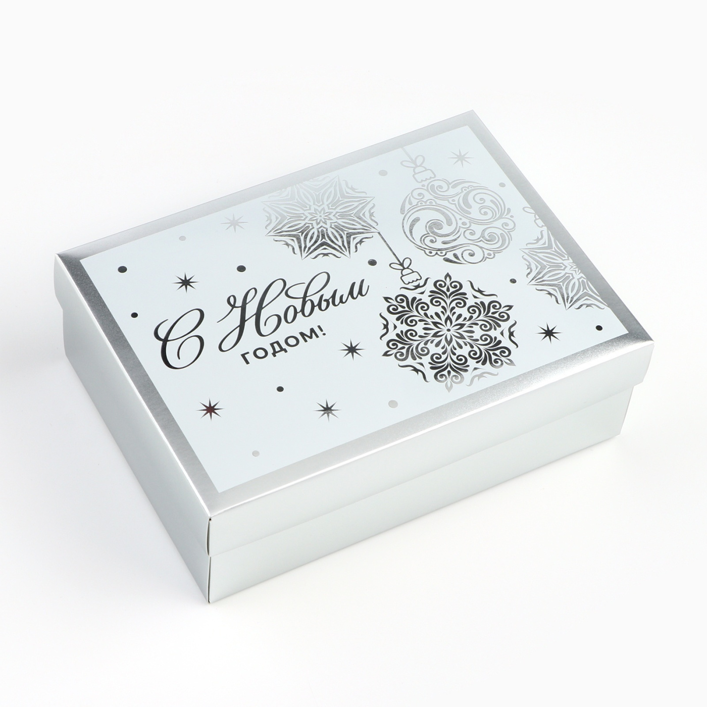 Коробка складная Ёлочные шары 21 15 7 см 253₽