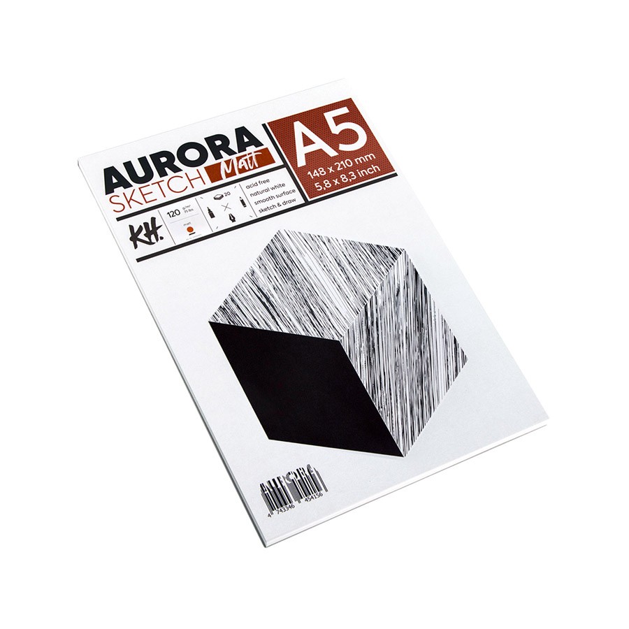 Скетчбук-склейка для набросков Aurora Smooth&Matt А5 20 л 120 г скетчбук на спирали aurora recycled а5 50 л 110 г серая бумага