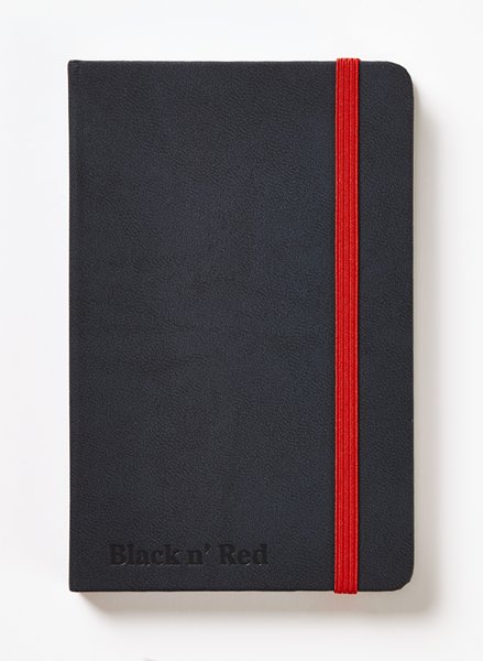 Блокнот в линейку OXFORD Black n Red A6 72 л фикс.резинка карман твердая обложка Oxf-400033672 - фото 1