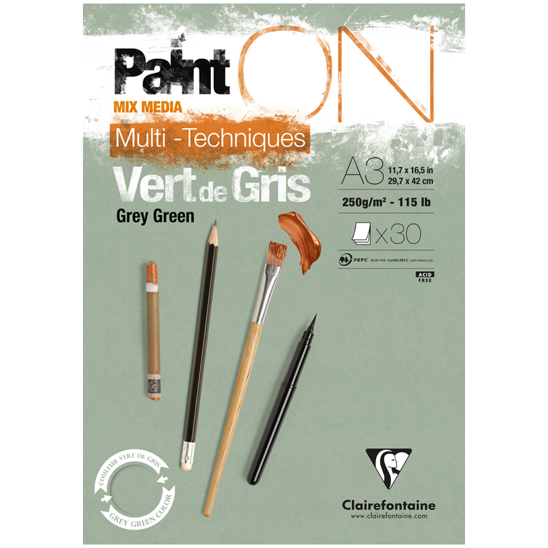 -    Clairefontaine PaintON Grey Green 3 30  250 , -