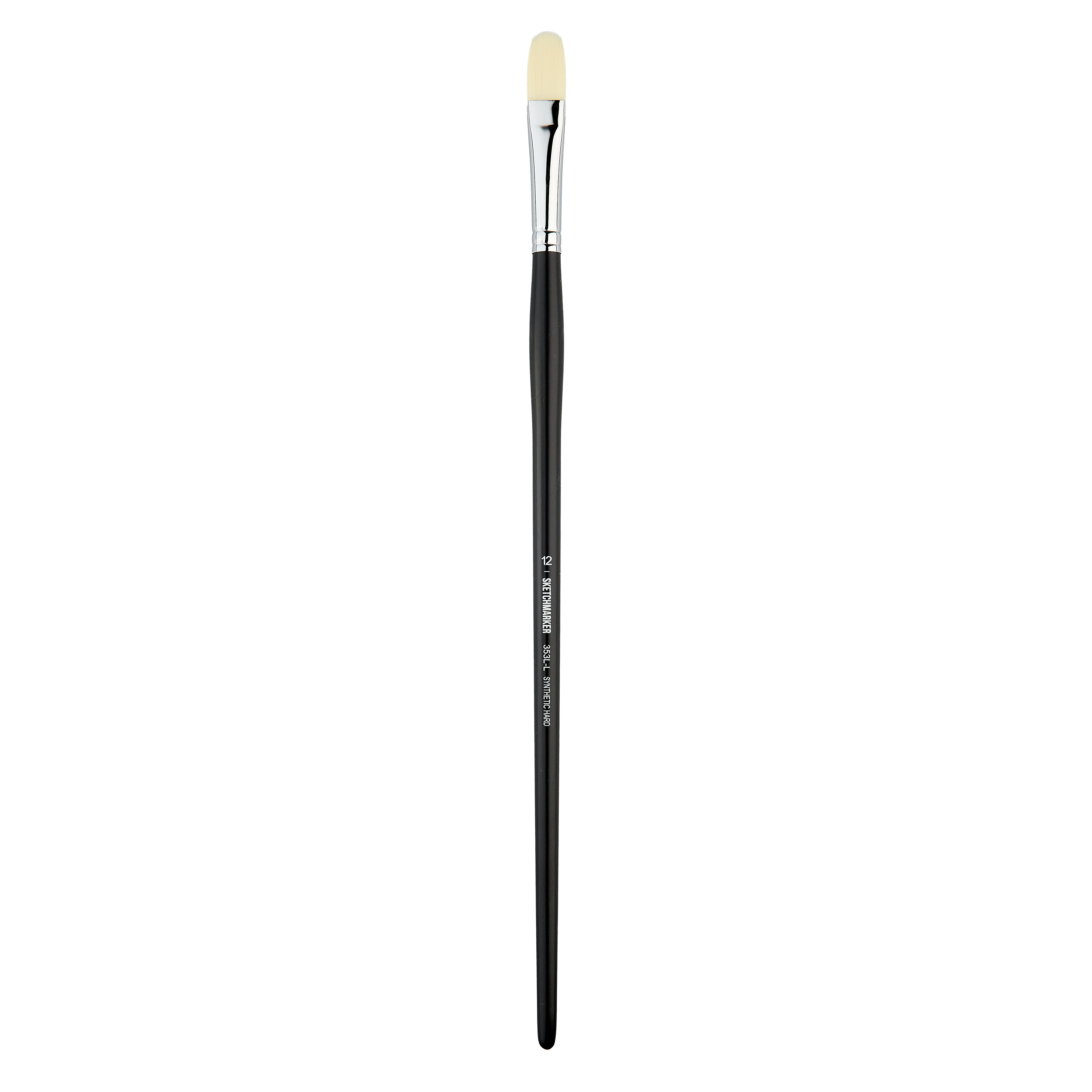 Кисть жесткая синтетика №12 овальная удлиненная Sketchmarker "353L" ручка длинная