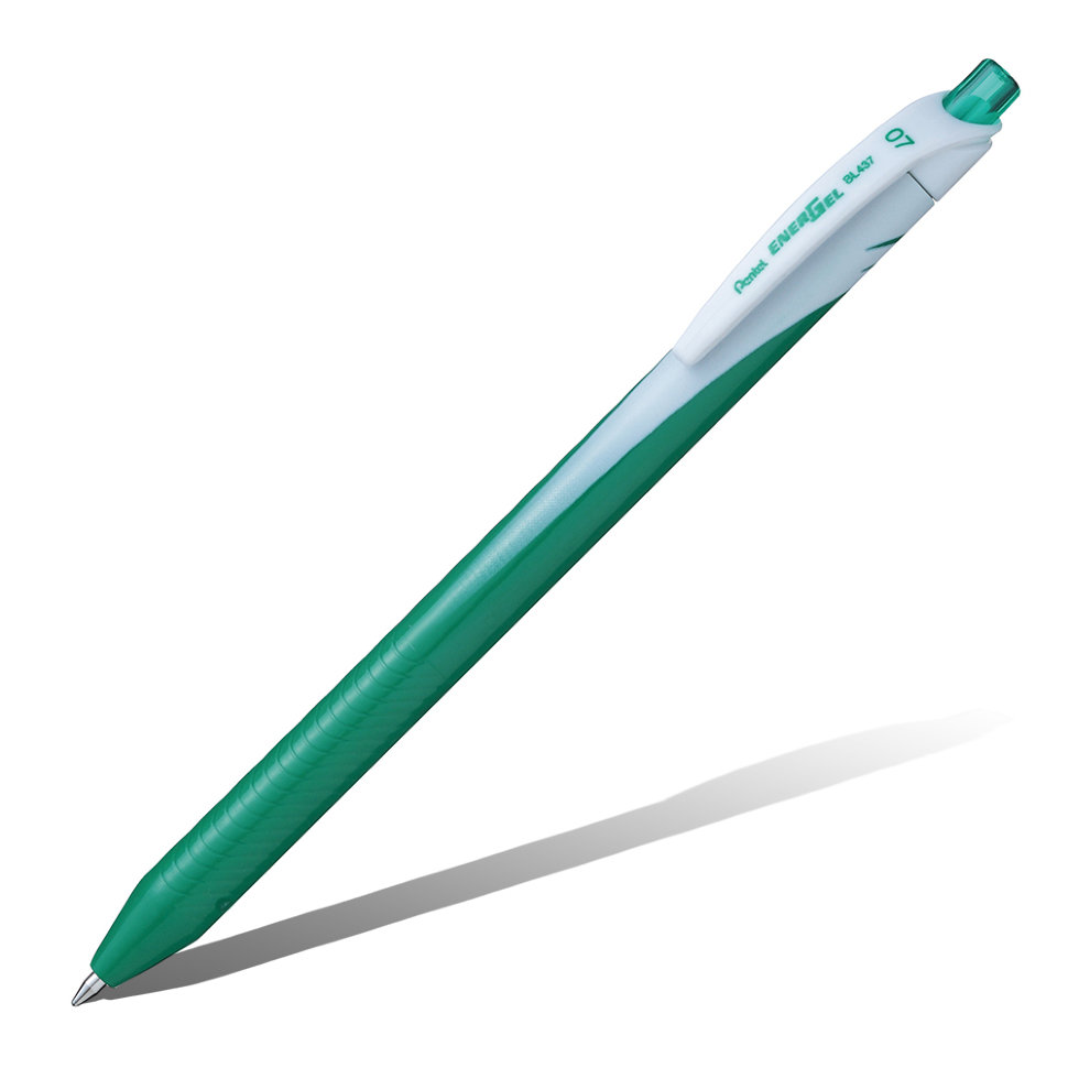 Купить Гелевая ручка автомат Pentel Energel 0, 7 мм одноразовая, зеленый стержень, Япония