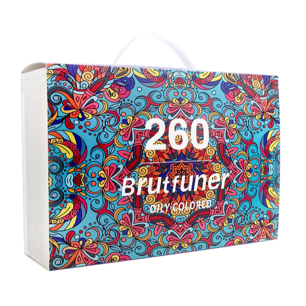 Набор карандашей цветные Brutfuner 260 цв, масляные деревянные, заточенные, в пластиковом чемодане