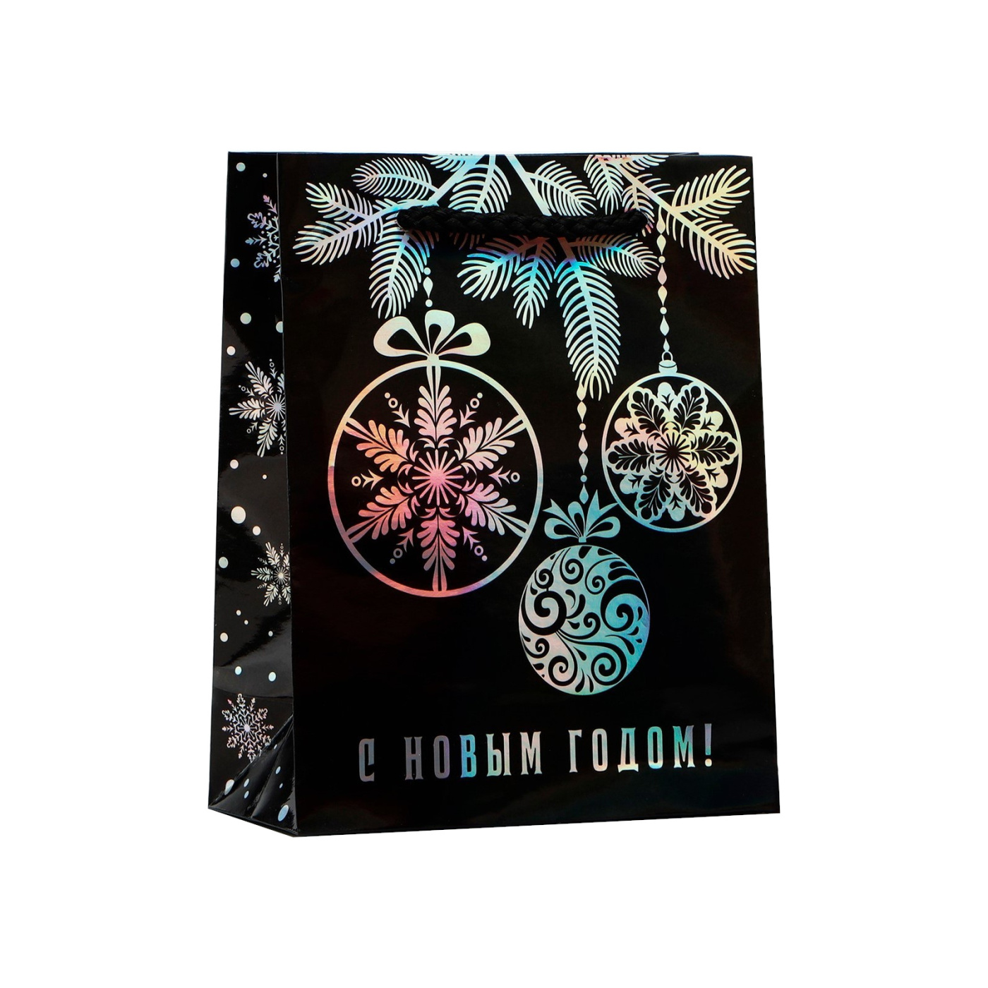Пакет голографический вертикальный С Нового годом S 12 15 55 см 110₽