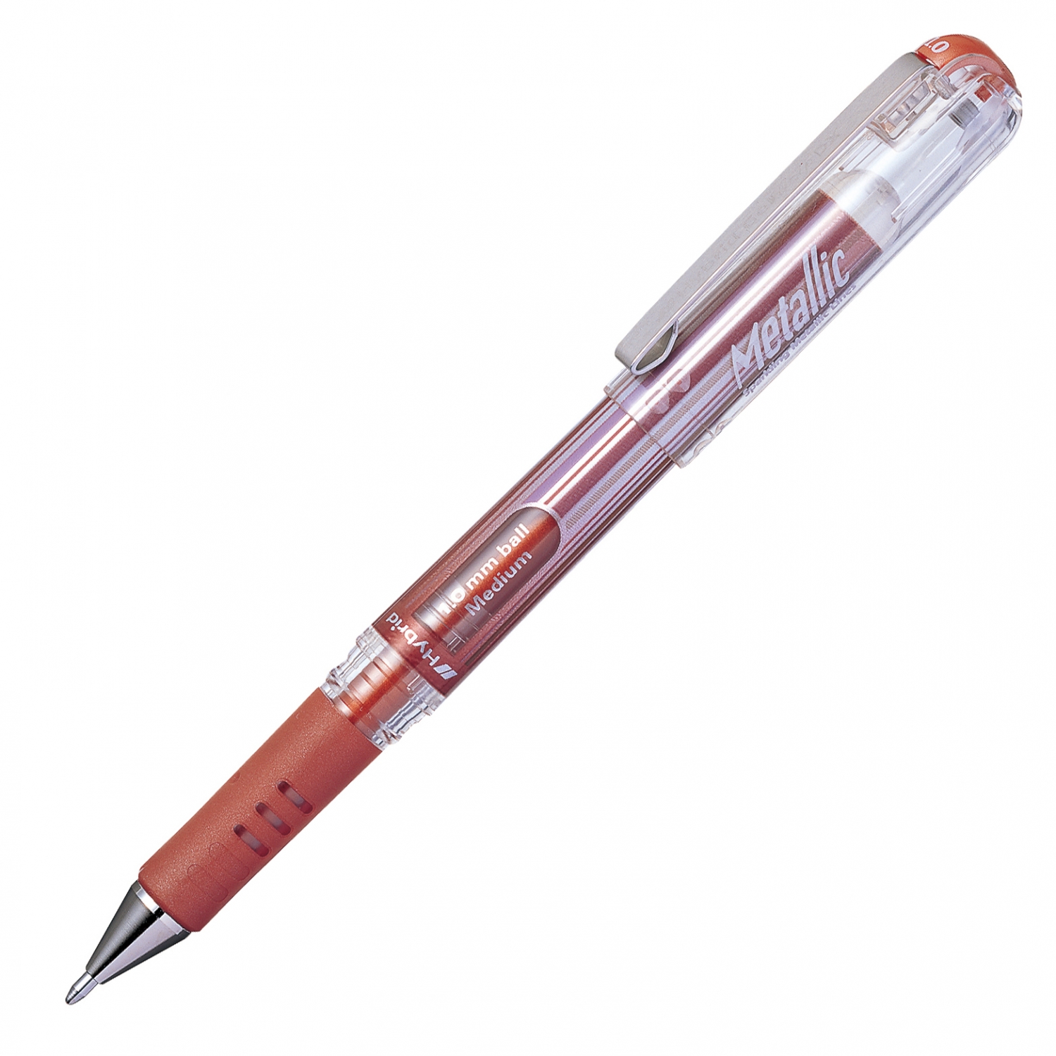 Ручка гелевая с металлическим наконечником Pente "Hybrid Gel Grip DX" 1,0 мм, цвет бронзовый