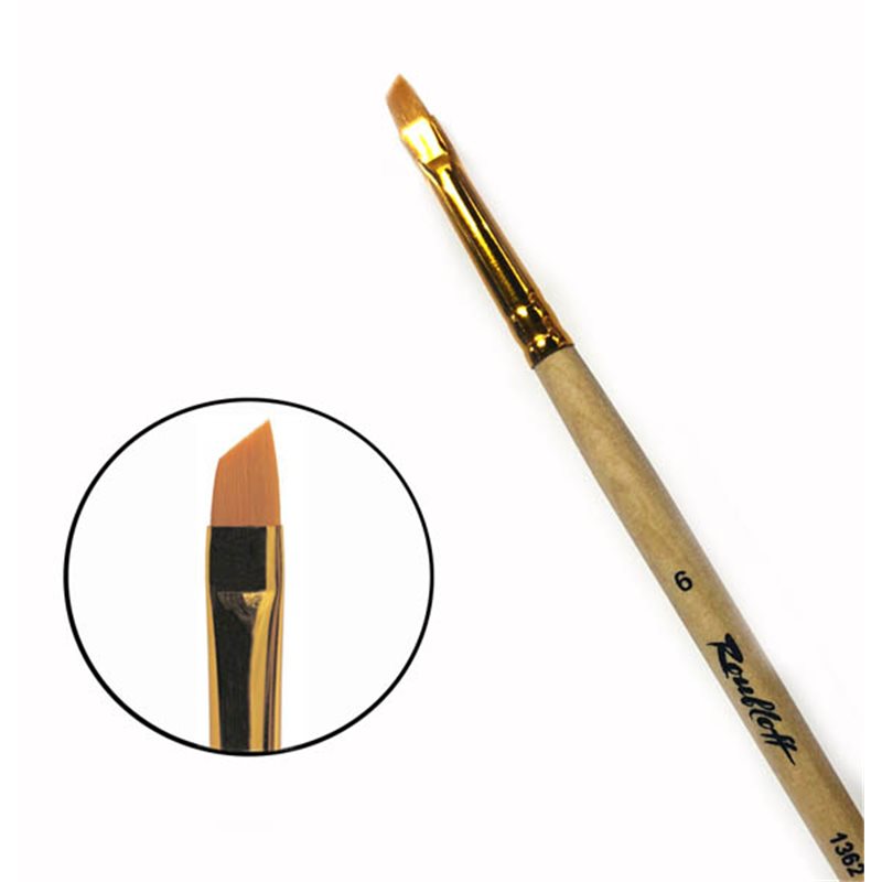 Кисть синтетика 6 скошенная Roubloff 1362 длинная ручка плак 178₽