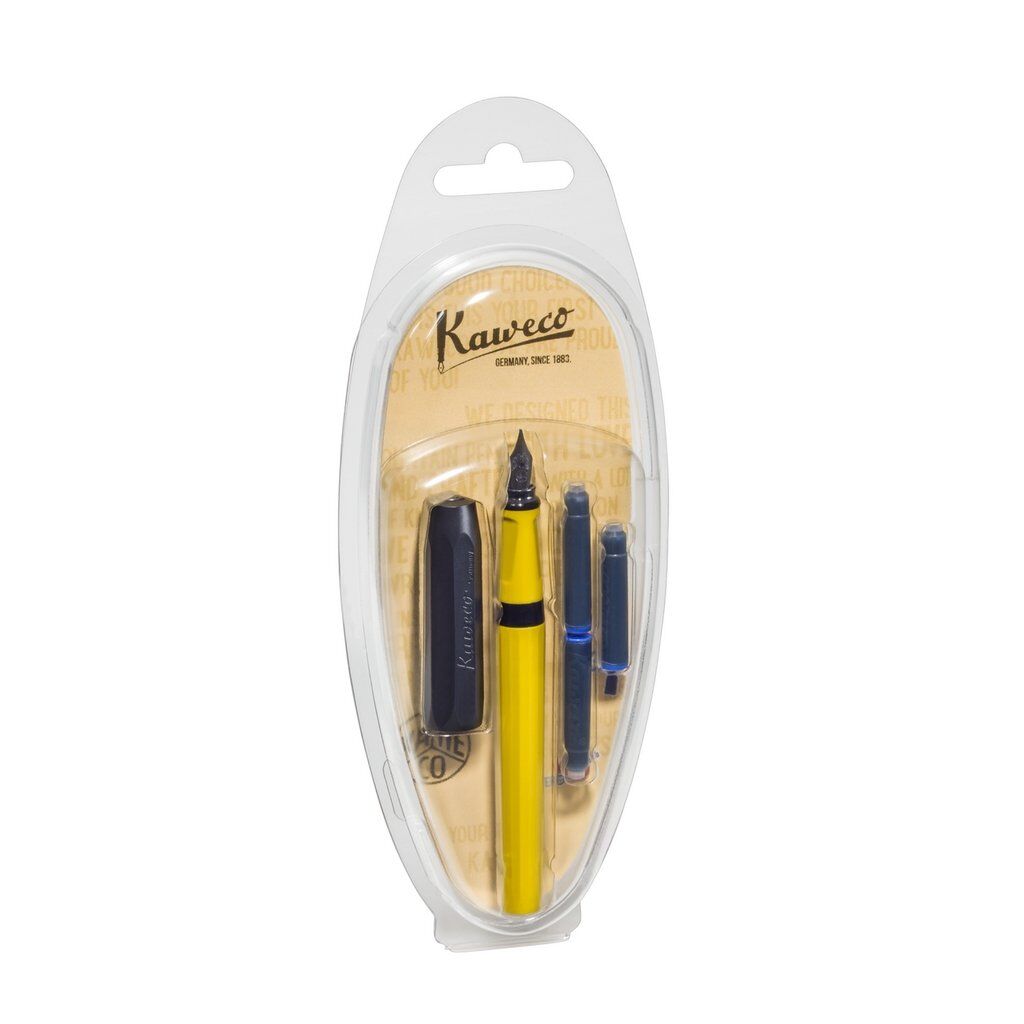 Ручка перьевая Kaweco PERKEO F 0,7 мм, чернила синие, корпус желтый KW10001467 - фото 1