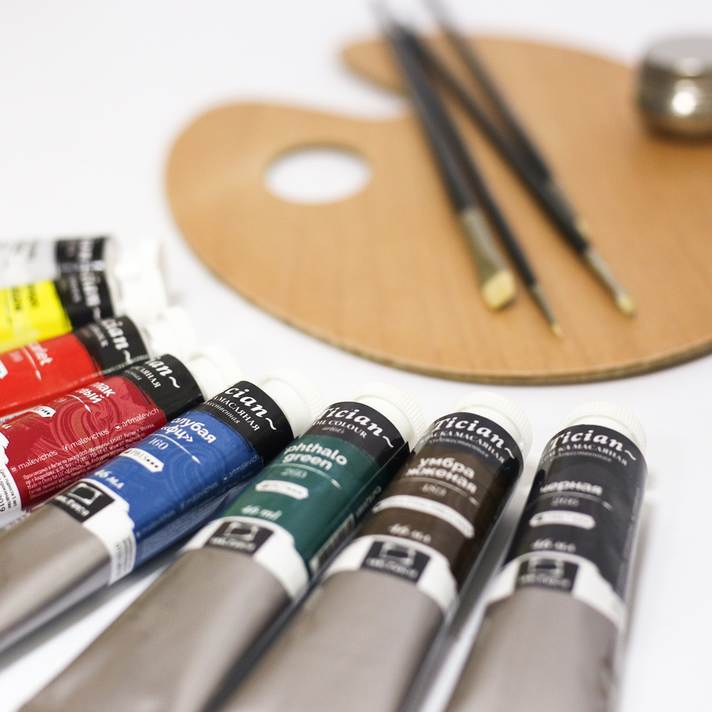 Набор для живописи маслом "Малевичъ" стартовый, с настольным мольбертом ...