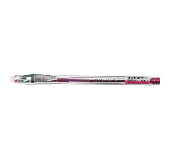Ручка гелевая Crown HJR-500GSM 0, 7 мм металлик Розовая, Южная Корея  - купить со скидкой
