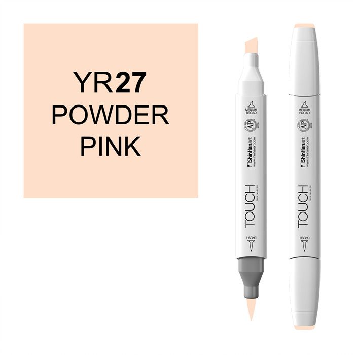 Маркер спиртовой BRUSH Touch Twin цв. YR27 розовая пудра чернила на спиртовой основе sketchmarker 20 мл розовая пудра