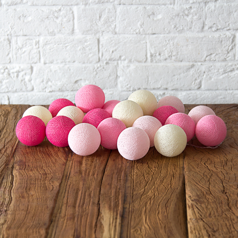 Гирлянда из хлопковых шариков Lares & Penates розовая
