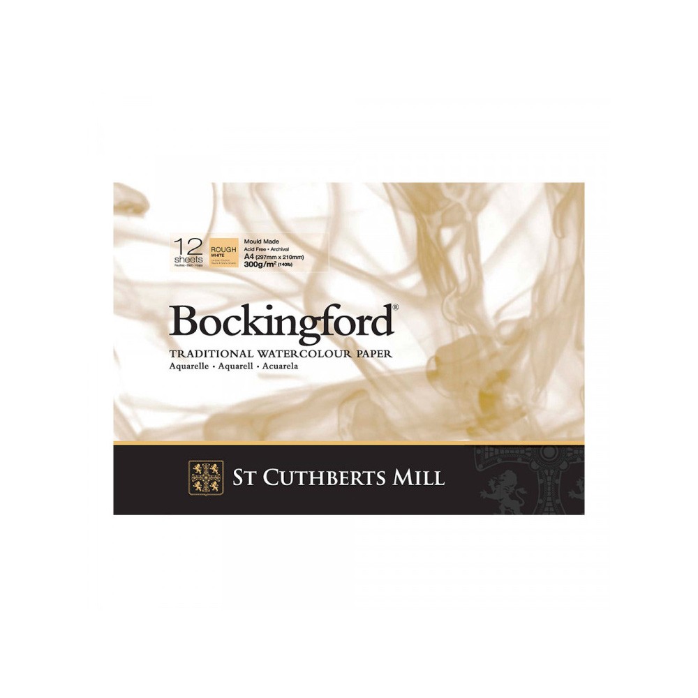 Альбом-склейка для акварели Bockingford Rough крупное зерно 21х29,7 см 12 л 300 г белый всё началось с грифона