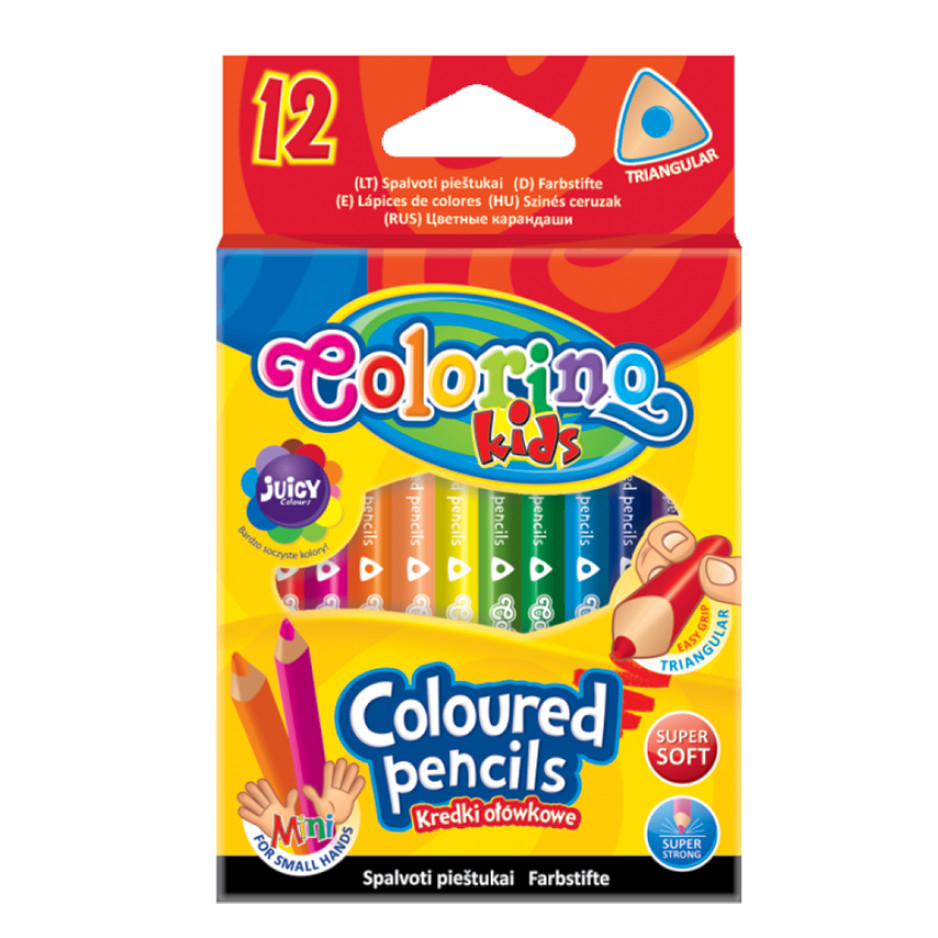 Набор карандашей цветных Colorino mini, 12 цветов, треугольные все самое лучшее для самых маленьких