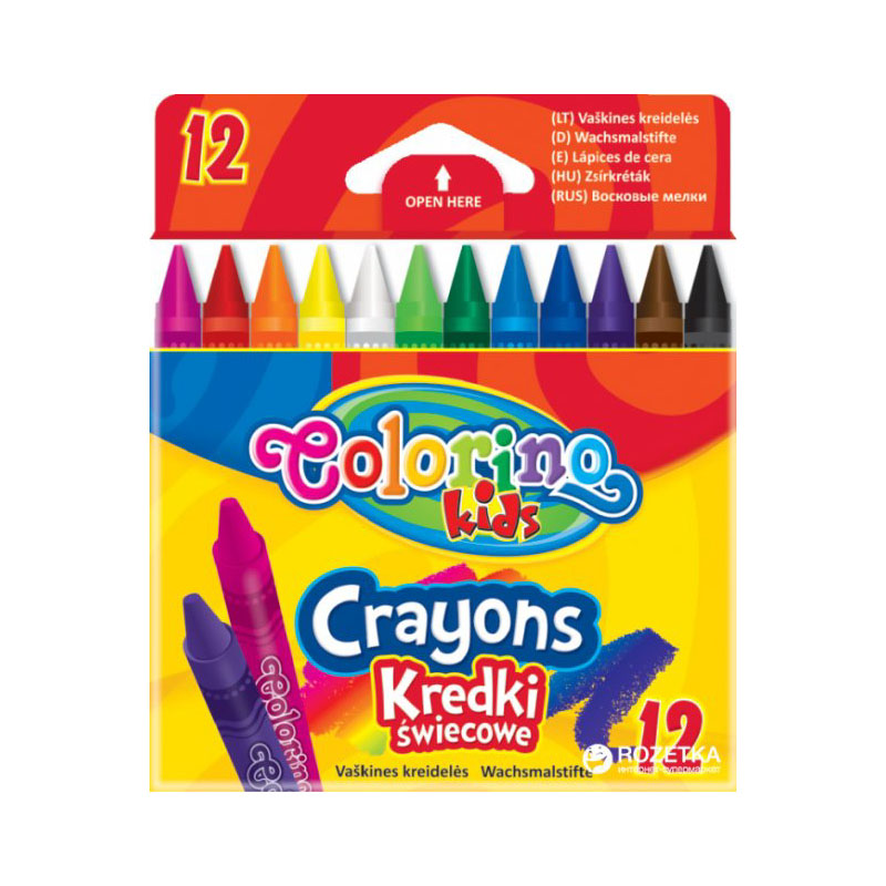 Набор восковых мелков Colorino 12 цветов, мини набор для детского творчества выжигание доски для выжигания спецтехника 10 штук