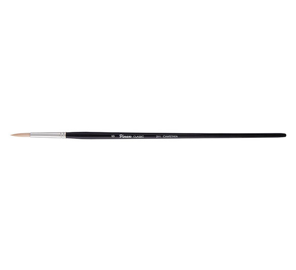 Купить Кисть синтетика №9 круглая Pinax Classic длинная ручка, Китай