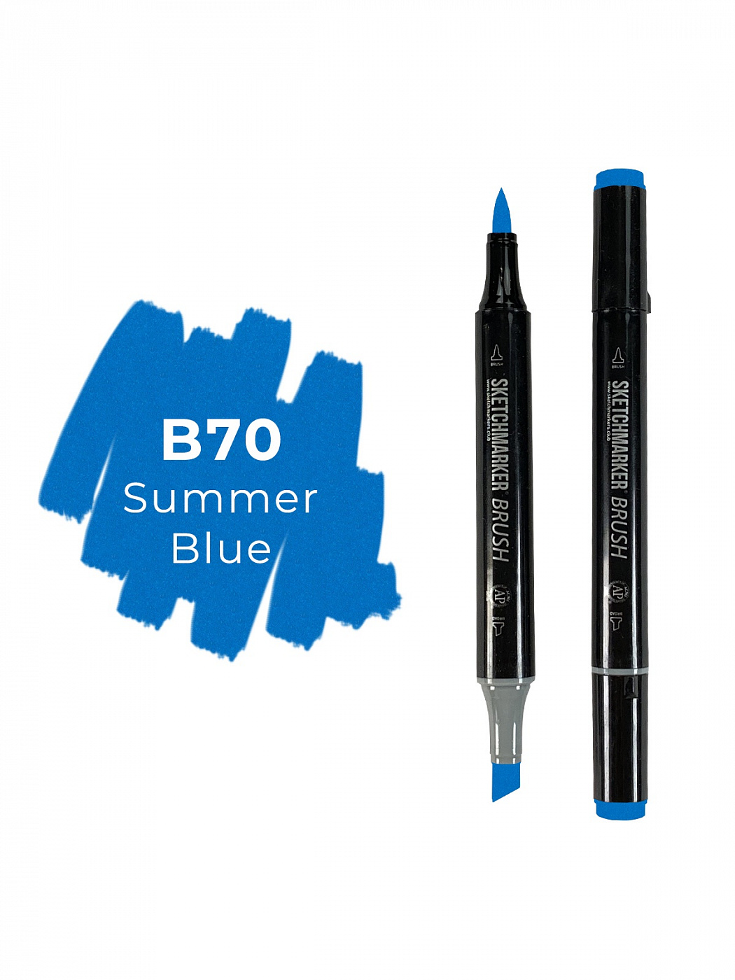 Маркер двухсторонний на спиртовой основе Sketchmarker Brush Цвет Летний синий маркер двухсторонний на спиртовой основе sketchmarker синий горизонт