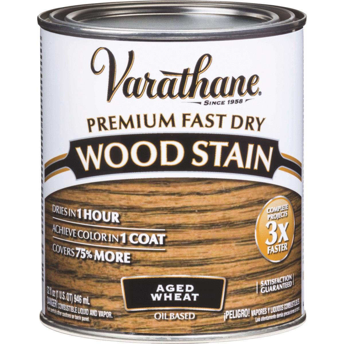 Масло VARATHANE FAST DRY банка 0,236 л, быстросохнущее тонирующее, цвет спелая пшеница масло конопляное для обработки древесины и защиты от гнили 1 литр