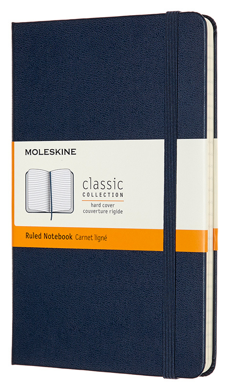 записная книжка в линейку moleskine classic medium 11 5х18 см 240 стр твердая обложка синяя Записная книжка в линейку Moleskine 