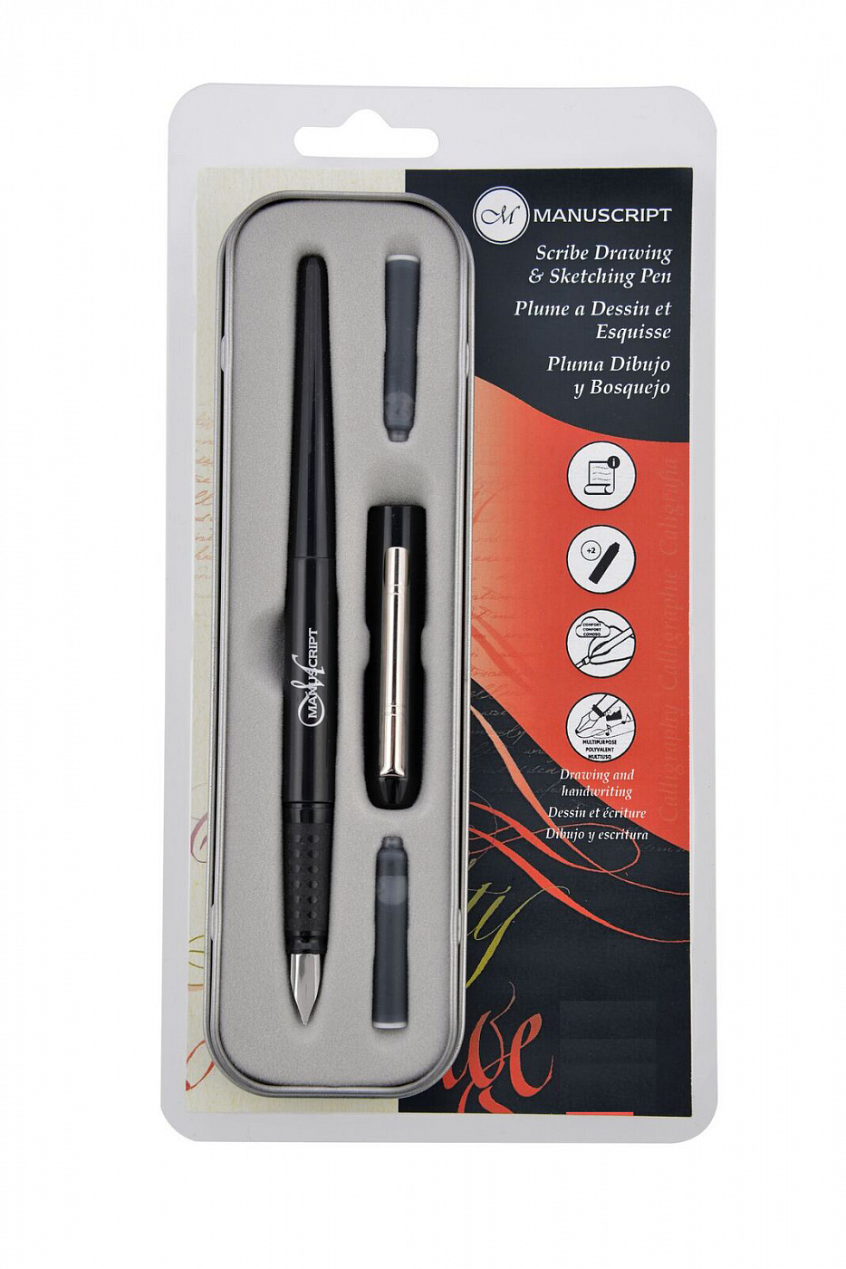 Ручка перьевая Manuscript Scribe 1,9 мм в пенале, блистер подарочная ручка в пенале лучшему учителю пластик синяя паста 1 0 мм