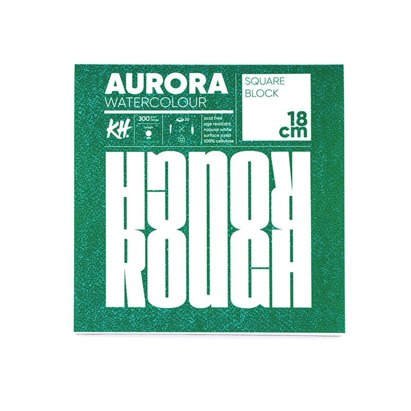 Альбом-склейка для акварели Aurora RAW Rough 18х18 см 20 л 300 г 100% целлюлоза альбом для акварели на спирали aurora rough а5 12 л 300 г 100% целлюлоза