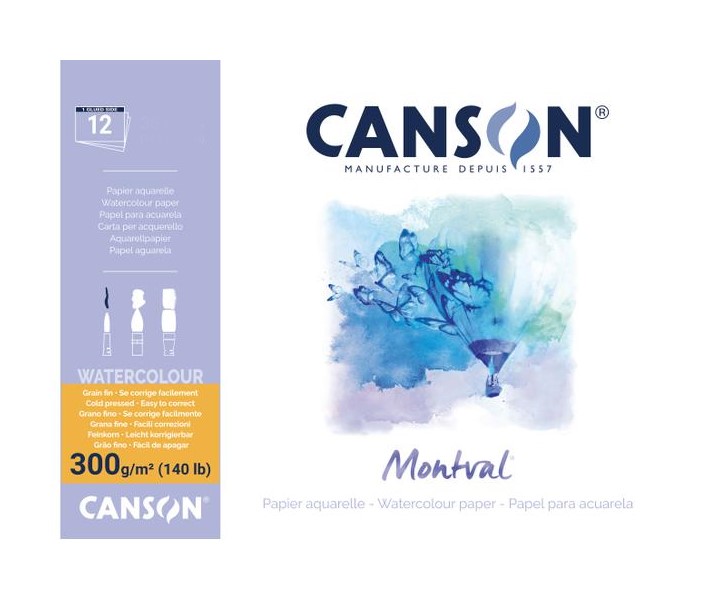 Альбом-склейка для акварели Canson Montval Fin 24x32 см 12 л 300 г 1197₽