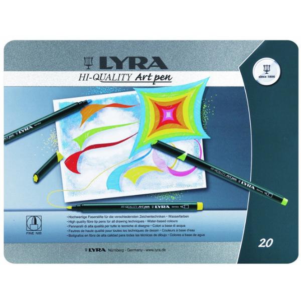 Набор фломастеров  Lyra "Art Pen" 20 цв акварельные в металле