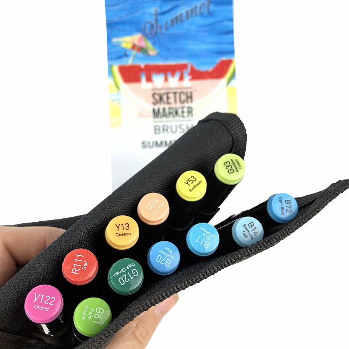 Набор маркеров Sketchmarker Brush 12 Summer Set- Лето (12 маркеров+сумка органайзер) SMB-12SUMM - фото 4