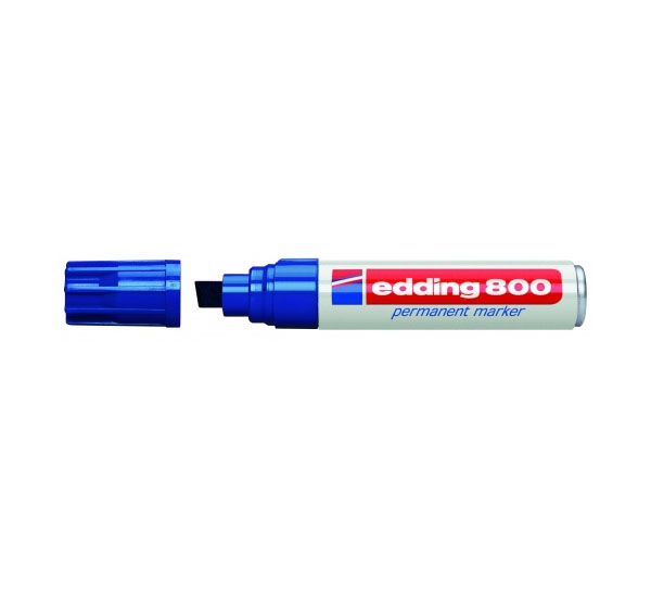 Купить Маркер перманентный Edding 800 4-12 мм с квадратным наконечником, синий, Германия