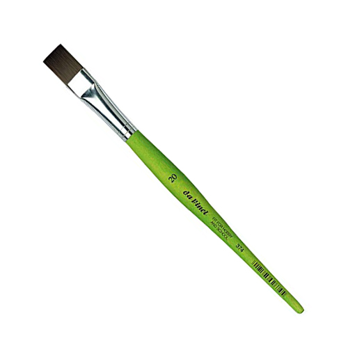 Кисть синтетика №20 плоская Da Vinci 374 короткая ручка нетрадиционные формы занятий с дошкольниками