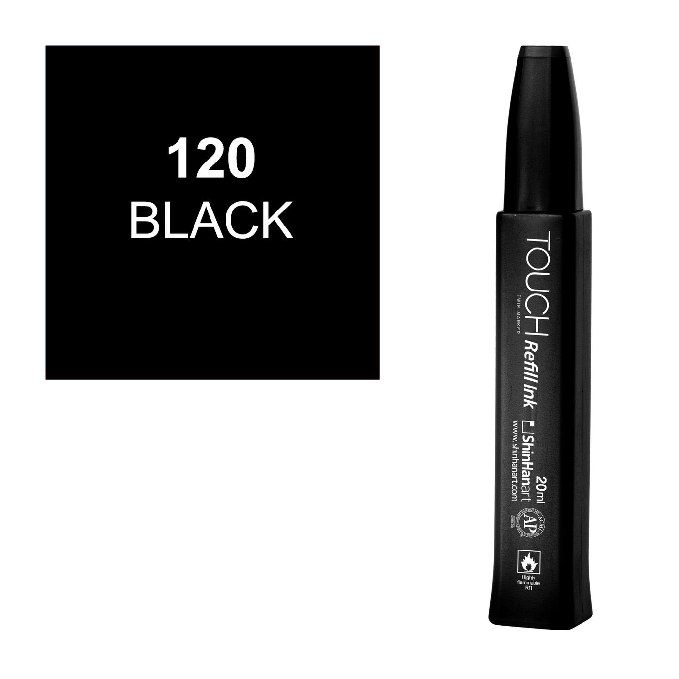 Заправка для маркеров Touch "Refill Ink" 20 мл 120 Черный