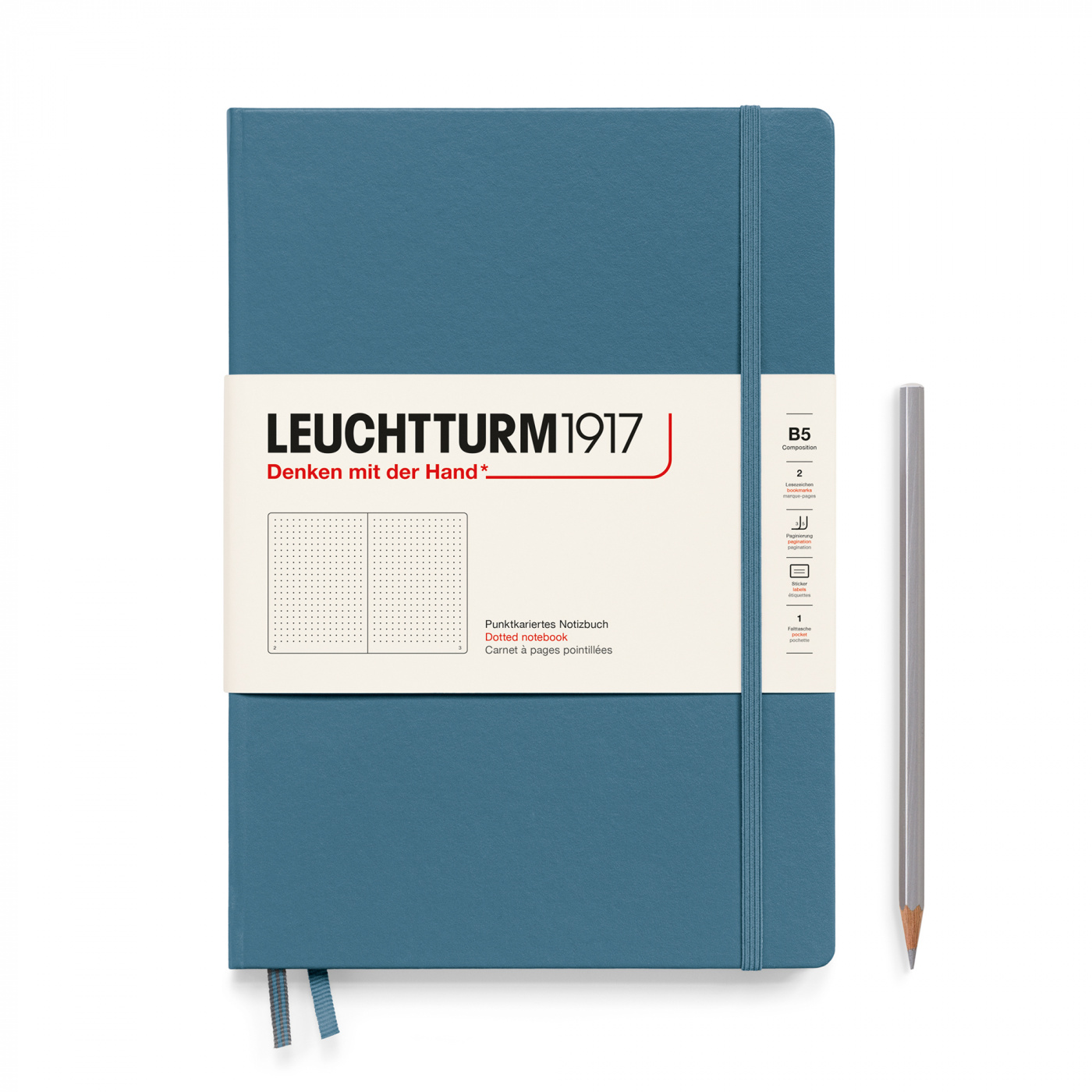 Блокнот в точку Leuchtturm1917 Composition B5 109 л, твердая обложка Синий камень