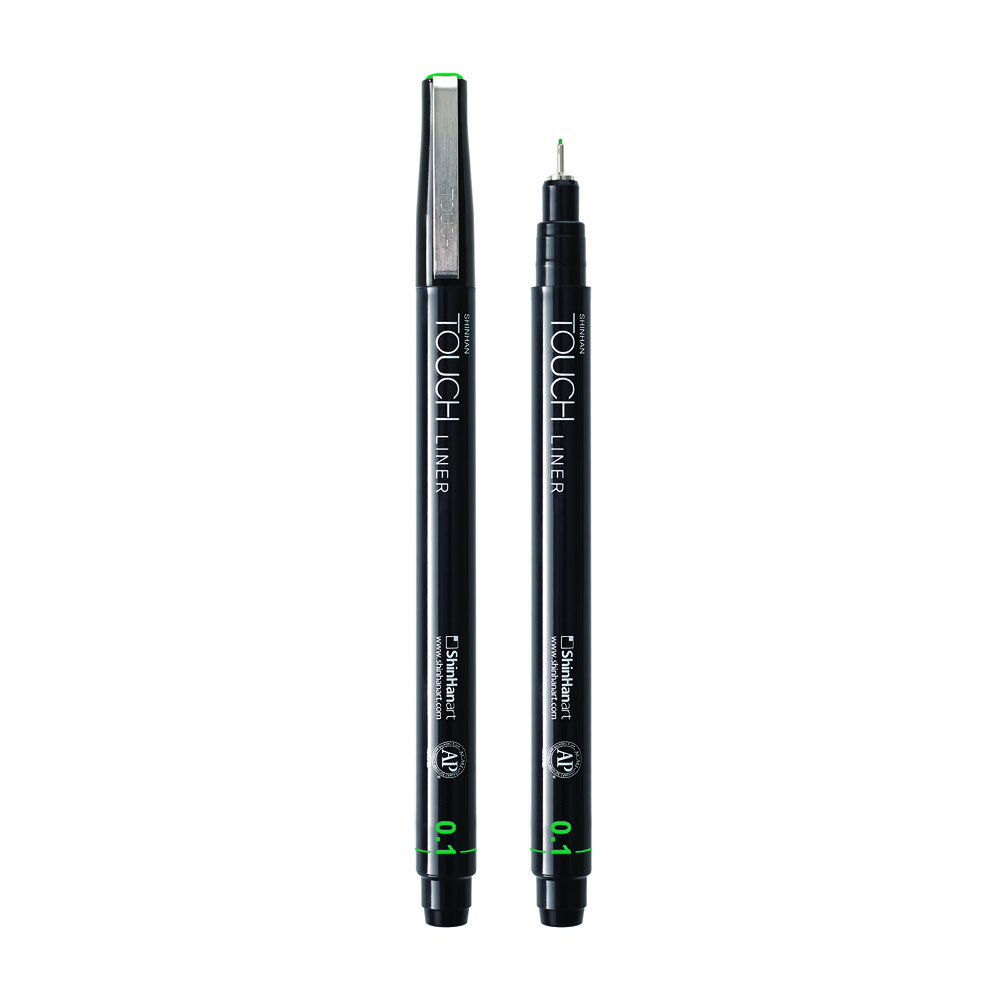 линер touch liner brush зеленый Линер Touch Liner 0,1 мм зеленый темный