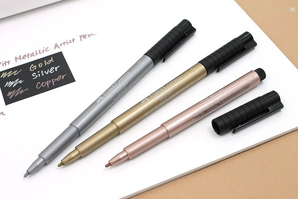 Ручка капиллярная Faber-Castell "Pitt artist pen metallic" 1,5 мм, металлик