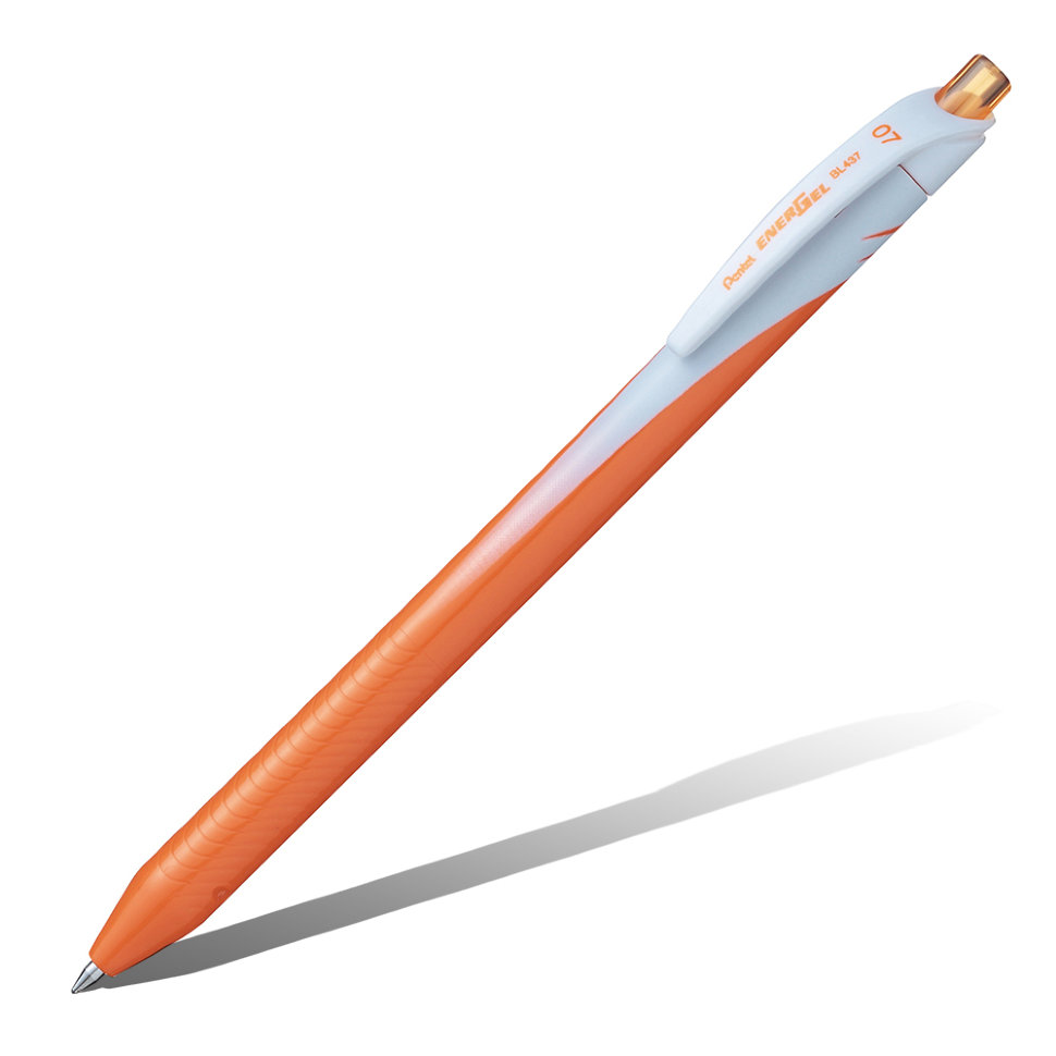 Купить Гелевая ручка автомат Pentel Energel 0, 7 мм одноразовая, оранжевый стержень, Япония