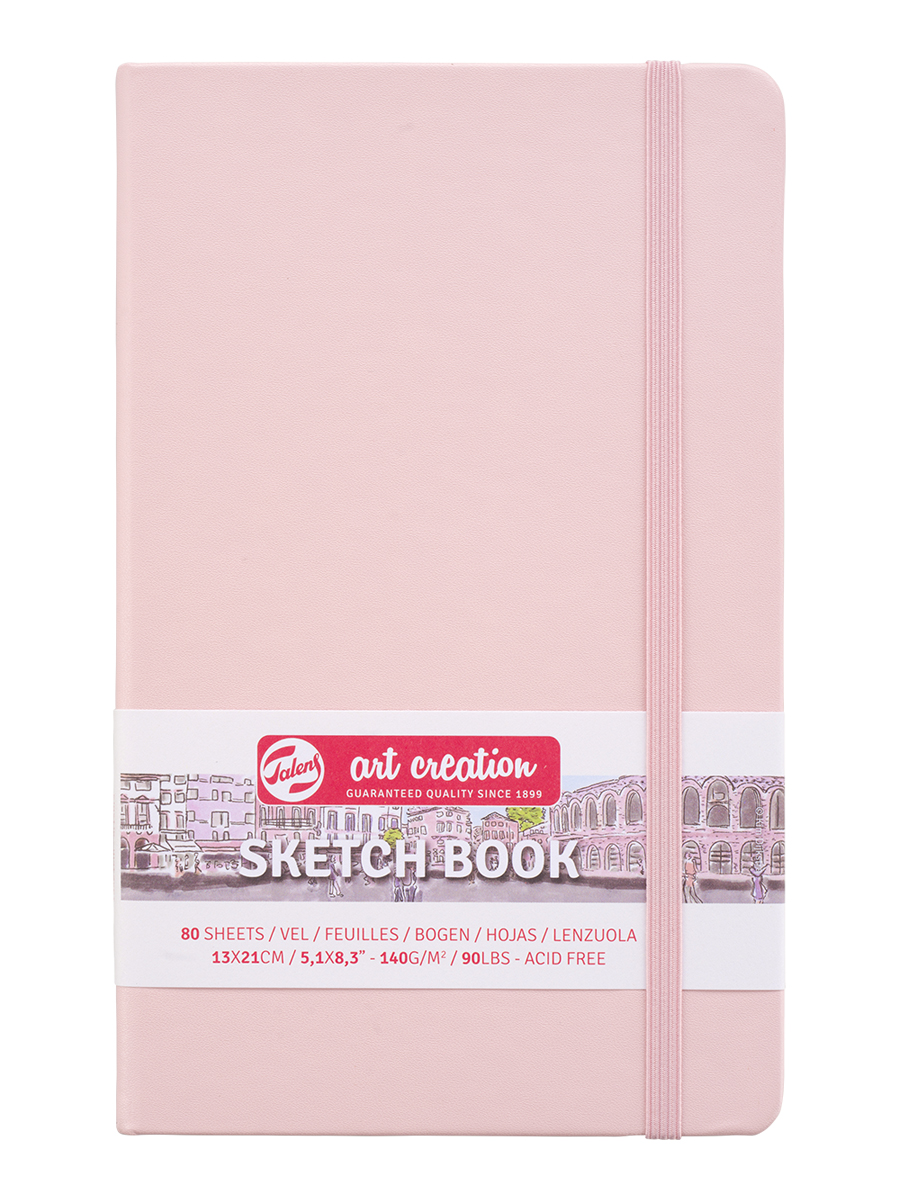 Блокнот для зарисовок Art Creation 13х21 см 80 л 140 г, твердая обложка, розовый flexpocket обложка для паспорта с прозрачными карманами для документов