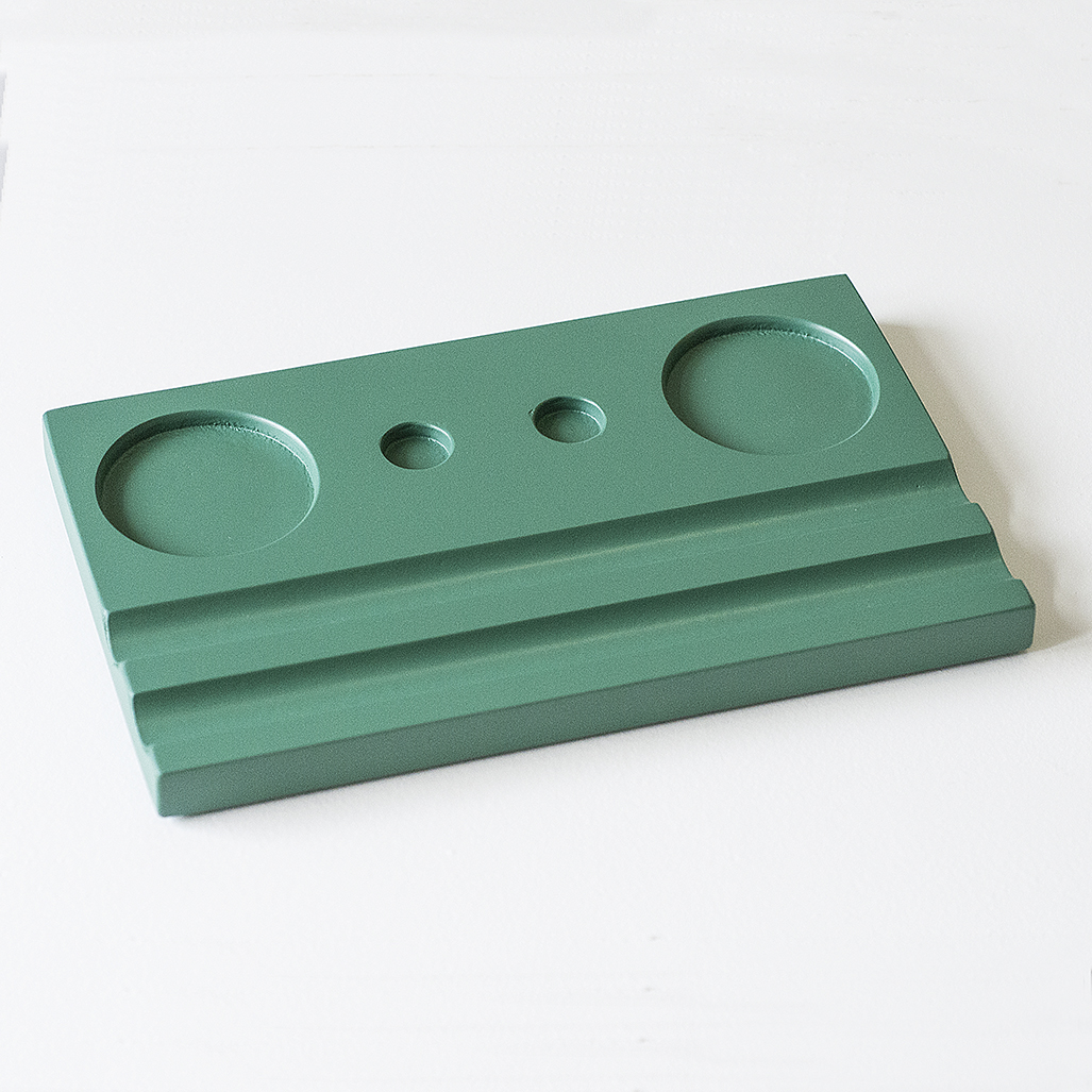 Подставка для чернильницы-непроливайки двойная цвет зеленый 917₽