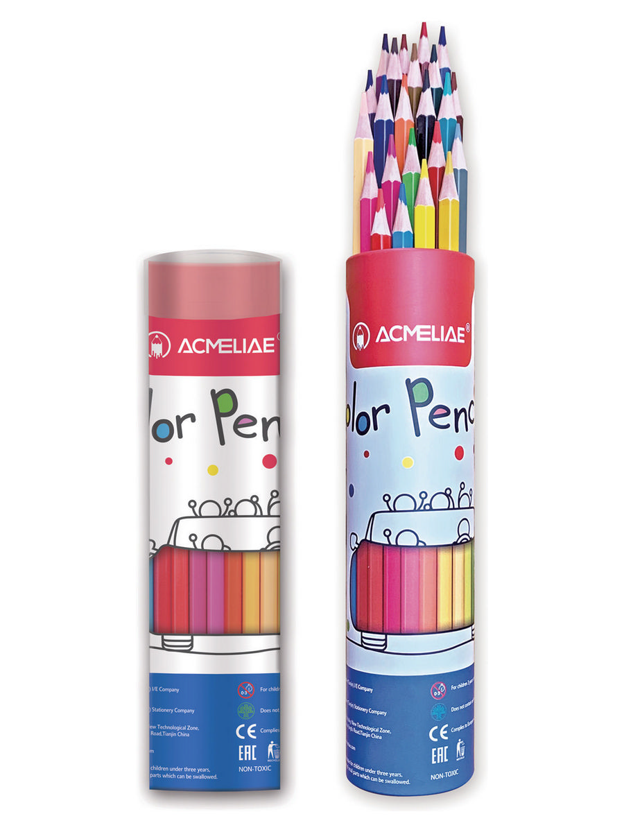 Набор карандашей цветных Acmeliae 24 цв, в футляре-тубусе Acm-9801-24 - фото 2