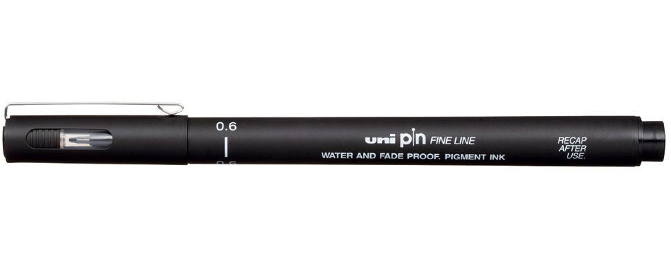 Линер UNI PIN06-200 (S) 0,6 мм, черный