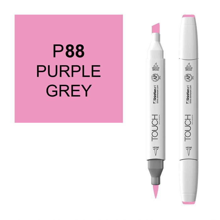 Маркер спиртовой BRUSH Touch Twin цв. P88 серо-фиолетовый маркер двухсторонний на спиртовой основе sketchmarker brush фиолетовый минерал