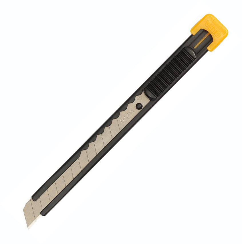 Нож OLFA с выдвижным лезвием 9 мм металлический корпус нож olfa с выдвижным лезвием 20 мм хозяйственный корпус и лезвие из нержавеющей стали