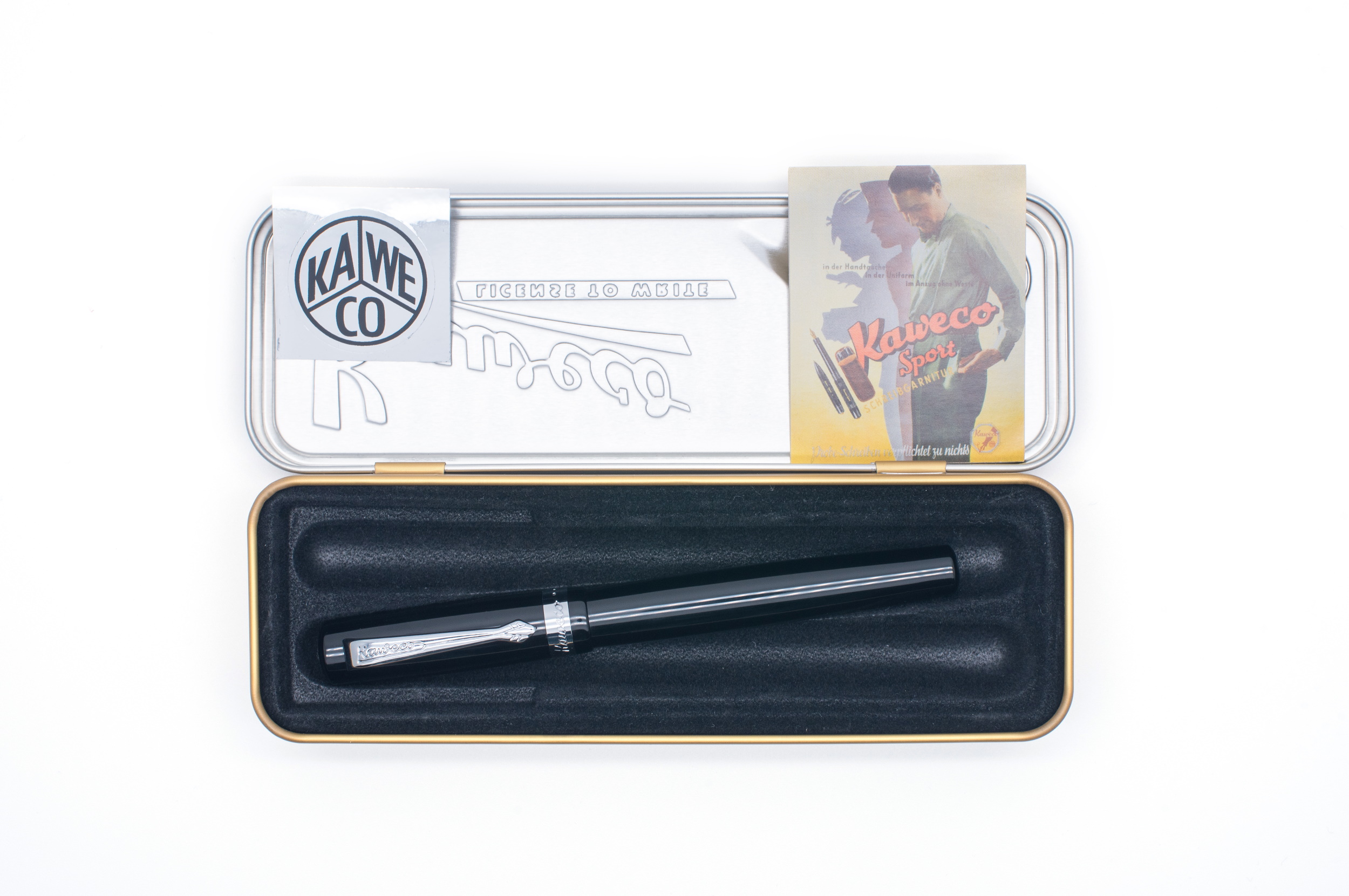 Ручка перьевая Kaweco STUDENT F 0,7 мм, чернила синие, корпус черный с хромированными вставками KW10000169 - фото 2