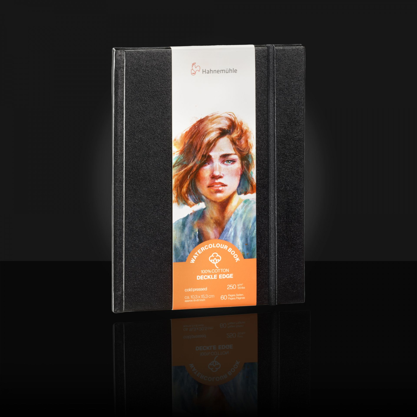 Блокнот для акварели Hahnemuhle Deckle Edge "Портрет" 10,3x15,3 см 30 л 250 г, 100% хлопок, среднее