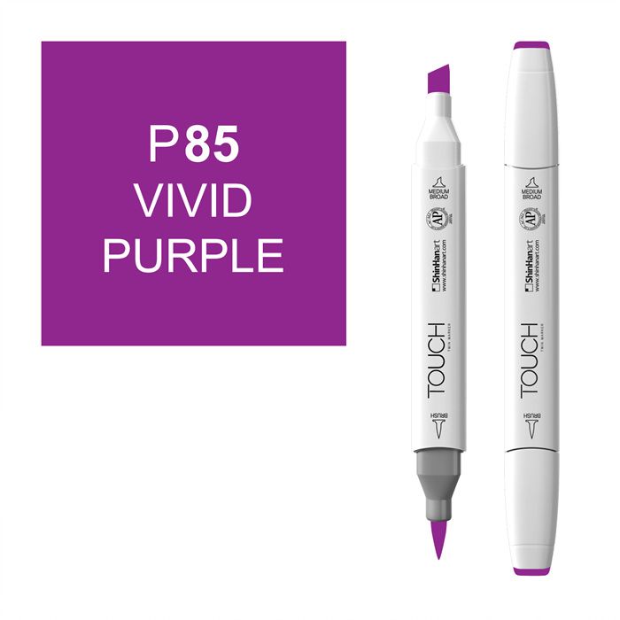 Маркер спиртовой BRUSH Touch Twin цв. P85 яркий фиолетовый маркер спиртовой двусторонний potentate a020 горчичный