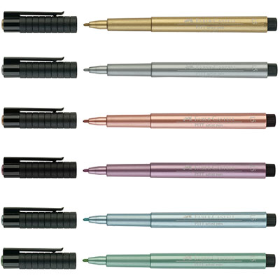 Ручка капиллярная Faber-Castell "Pitt artist pen metallic" 1,5 мм, металлик
