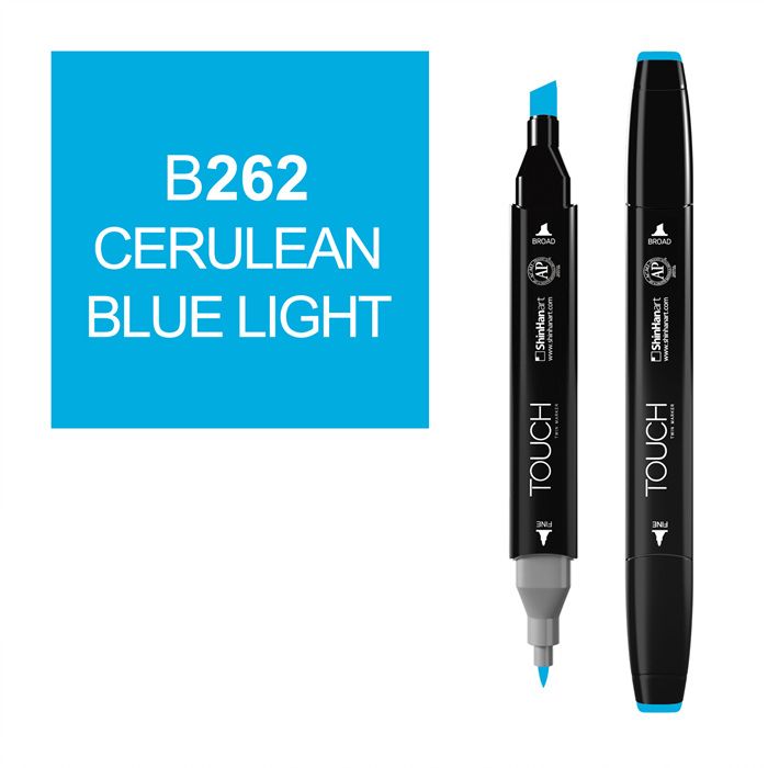 Маркер спиртовой Touch Twin цв. B262 лазурный голубой зарисовки старого выборга