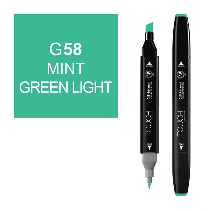 Маркер спиртовой Touch Twin цв. G58 светло-зеленая мята