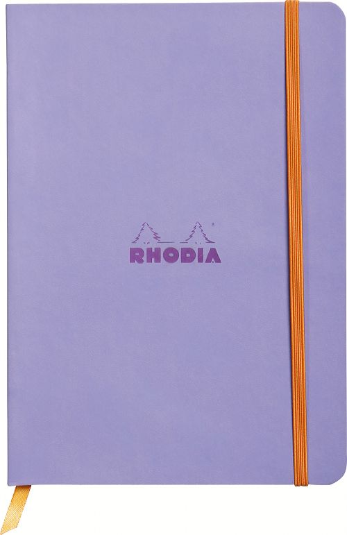 Записная книжка в линейку Rhodia Портрет А5 96 л 90 г, обложка: иск. кожа, светло-фиолетовая