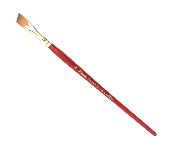 Кисть синтетика скошенная Pinax "Oro Rosso 758" короткая ручка